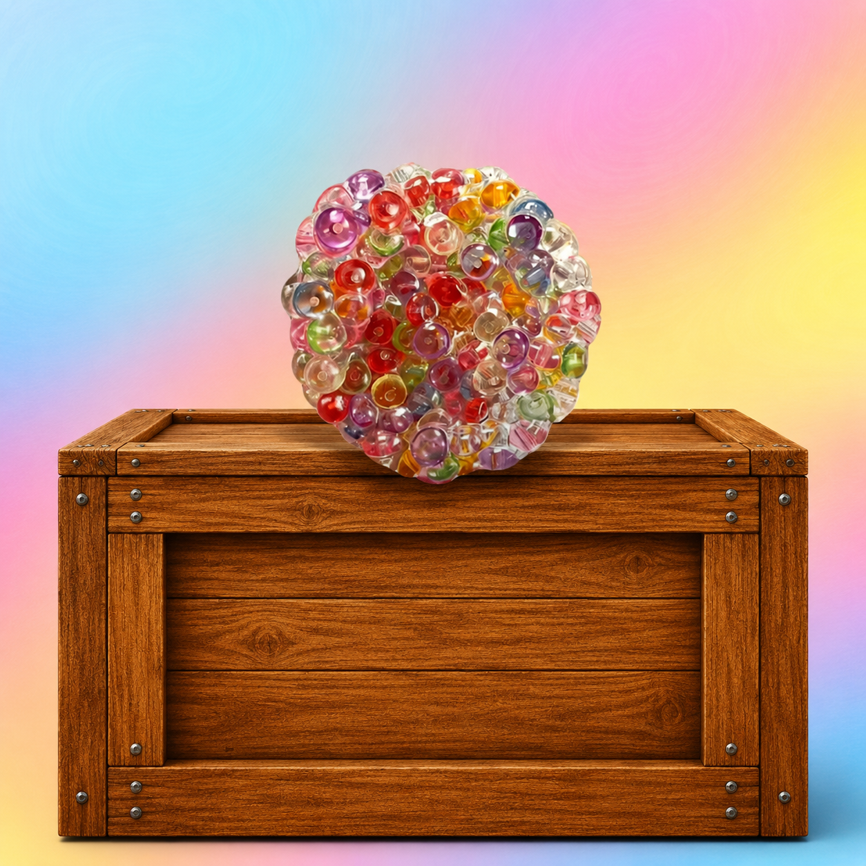 Rainbow Bead Crunch Squishy
